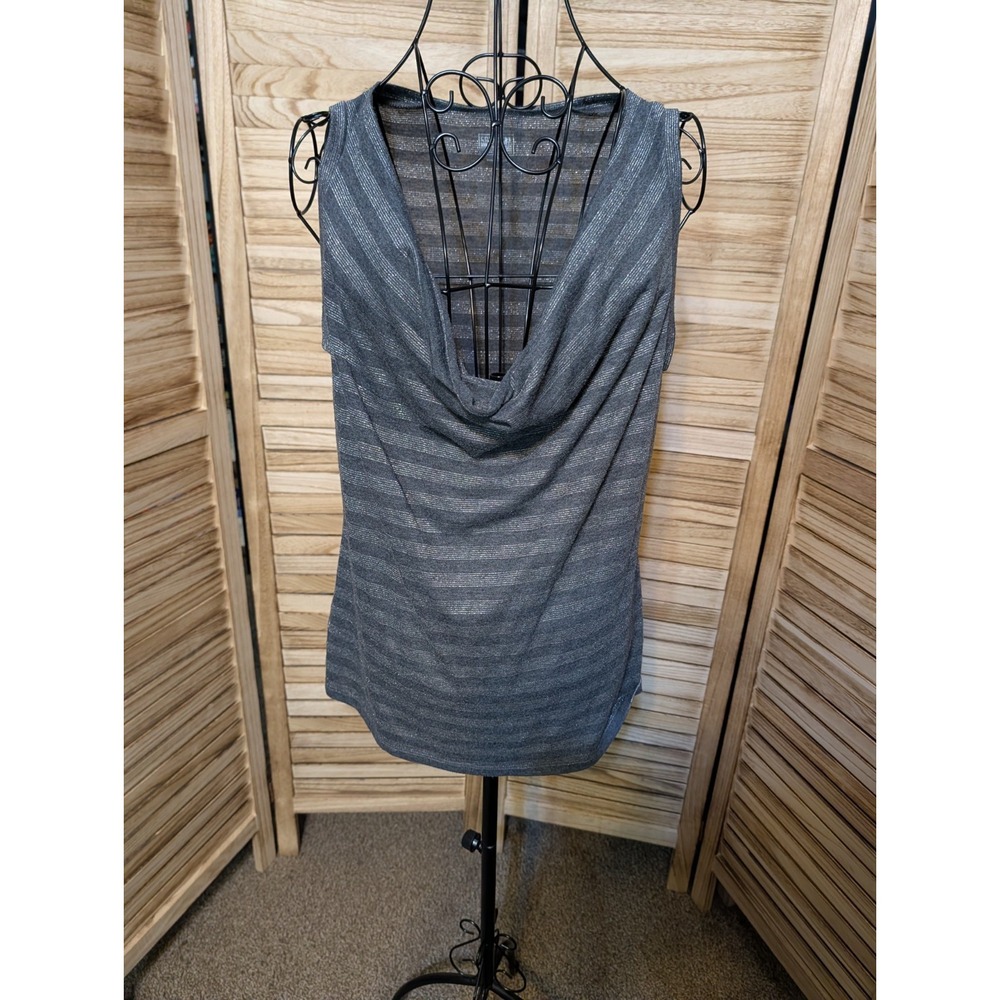 Converse One Star Metallic Silver Grey Stripe Tank Size XL